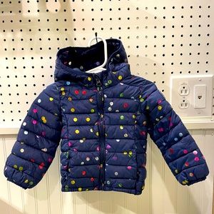 Baby Gap puffer jacket 18-24 months toddler navy with shiny dots